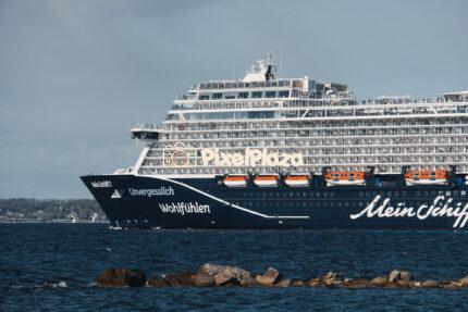 Luxury Cruise Ship "Mein Schiff 7" Sailing in the Baltic Sea